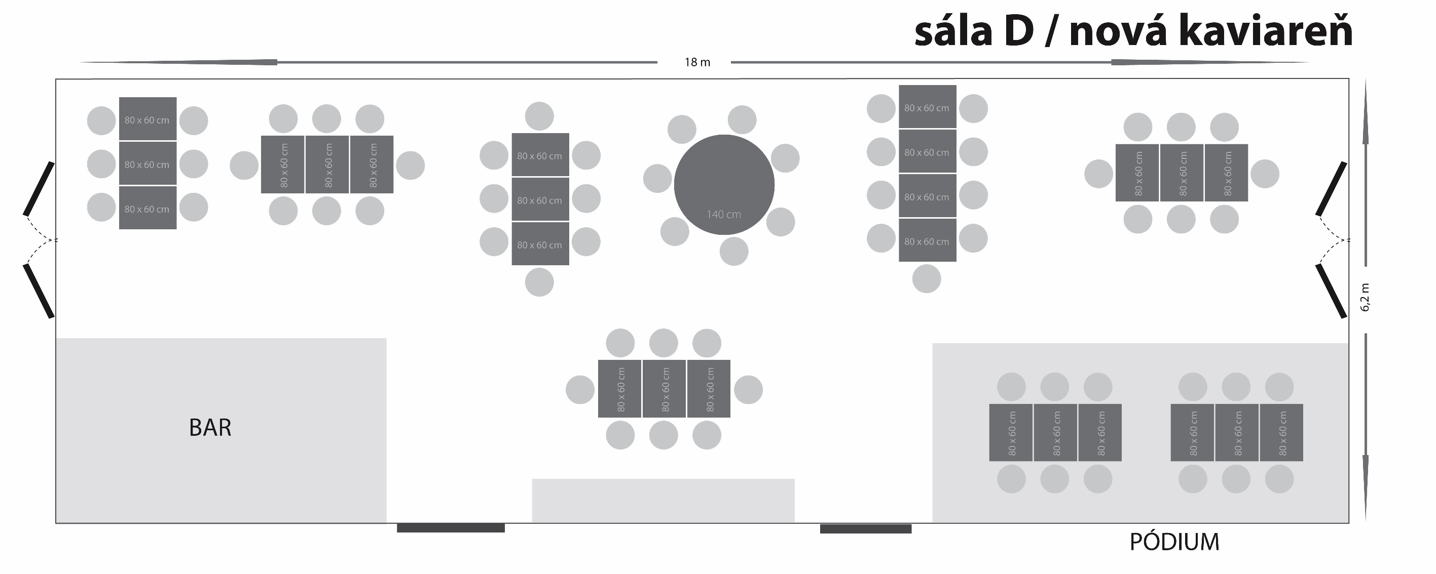 Nákres sála D